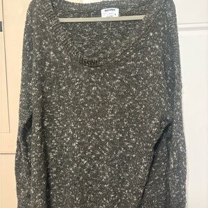 Old Navy Women's Green and White Crew Neck Sweater
